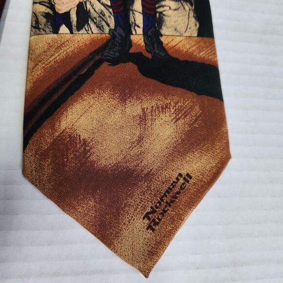 Norman Rockwell Vintage 1995 Necktie Chicago Baseball Saturday Evening P… - Picture 3 of 12